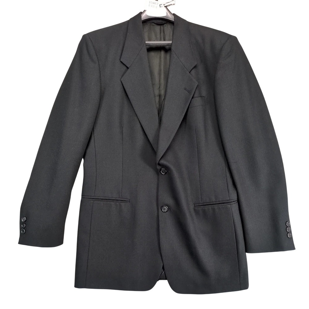 Nino Cerruti Rue Royale Black Blazer 42R Vintage USA Union Made Tailored 2Button